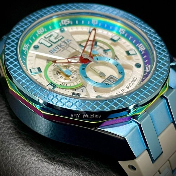 NEW Invicta Speedway 52MM Silver Dial Swiss Quartz Silicone Strap Watch